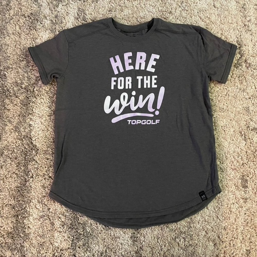 Gray TOP GOLF Glitter Top Shirt Girls sz Large